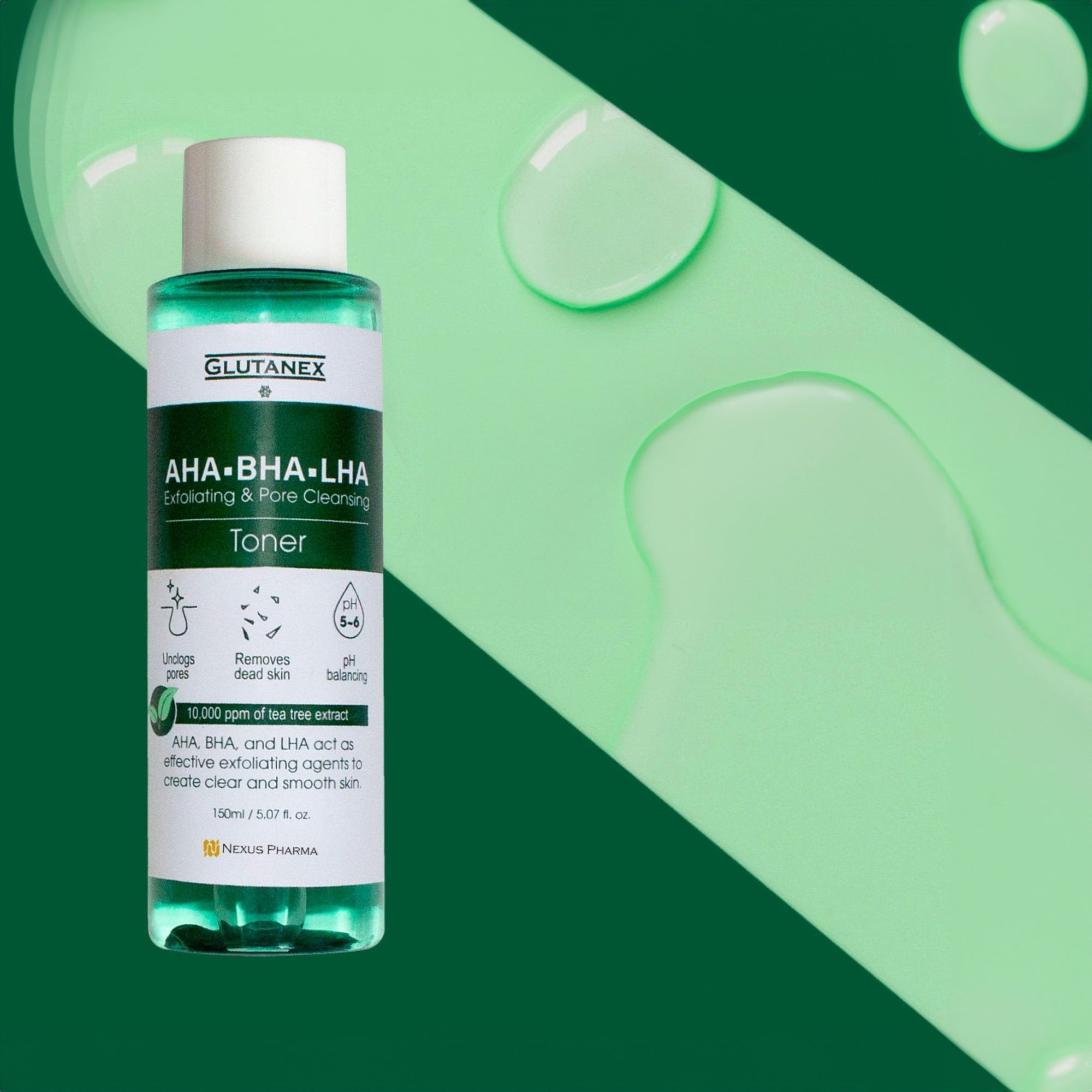 Tónico exfoliante y limpiador de poros Glutanex AHA-BHA-LHA