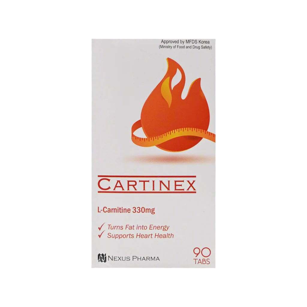 Cartinex L-Carnitine tablets – powerful fat-burning and energy-boosting supplement with cardiovascular protection and brain health support; ideal for weight control and daily vitality.
