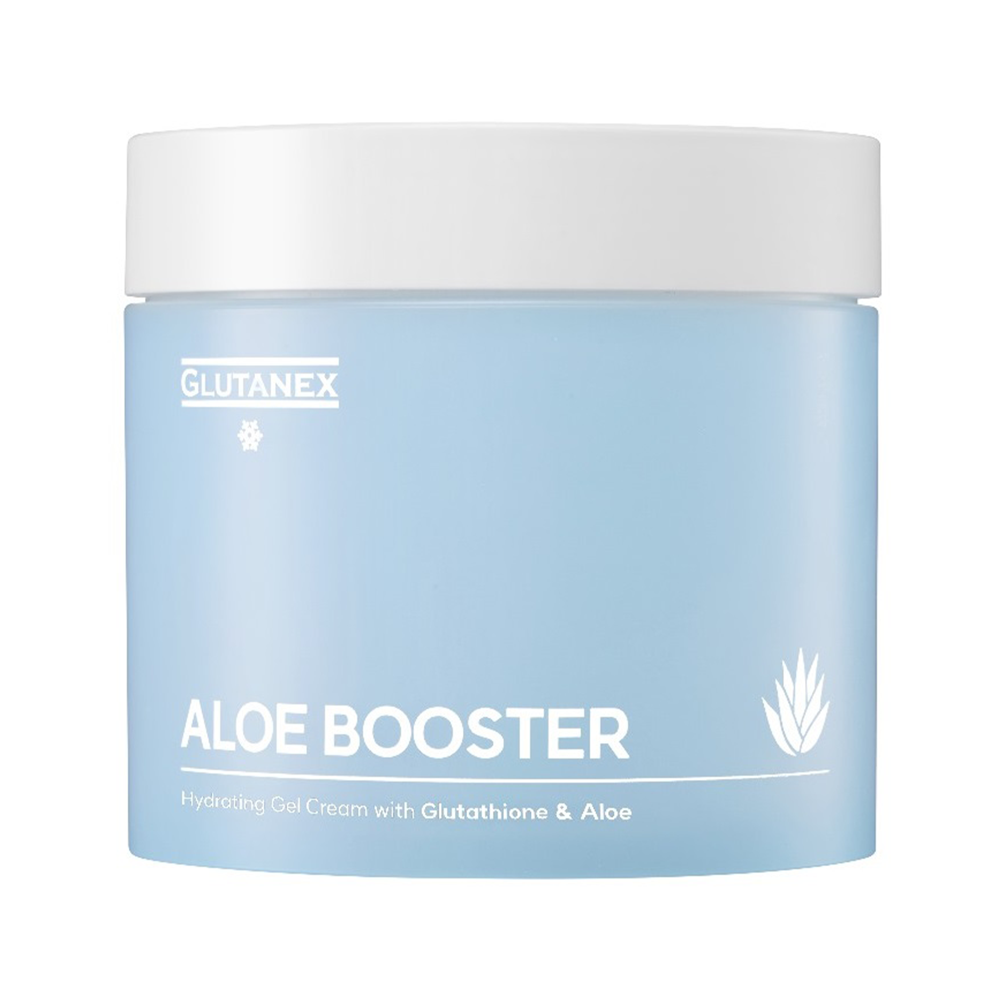 Glutanex Aloe Booster – soothing and moisturizing facial gel with aloe vera, glutathione, and hyaluronic acid for bright, calm, and healthy skin.
