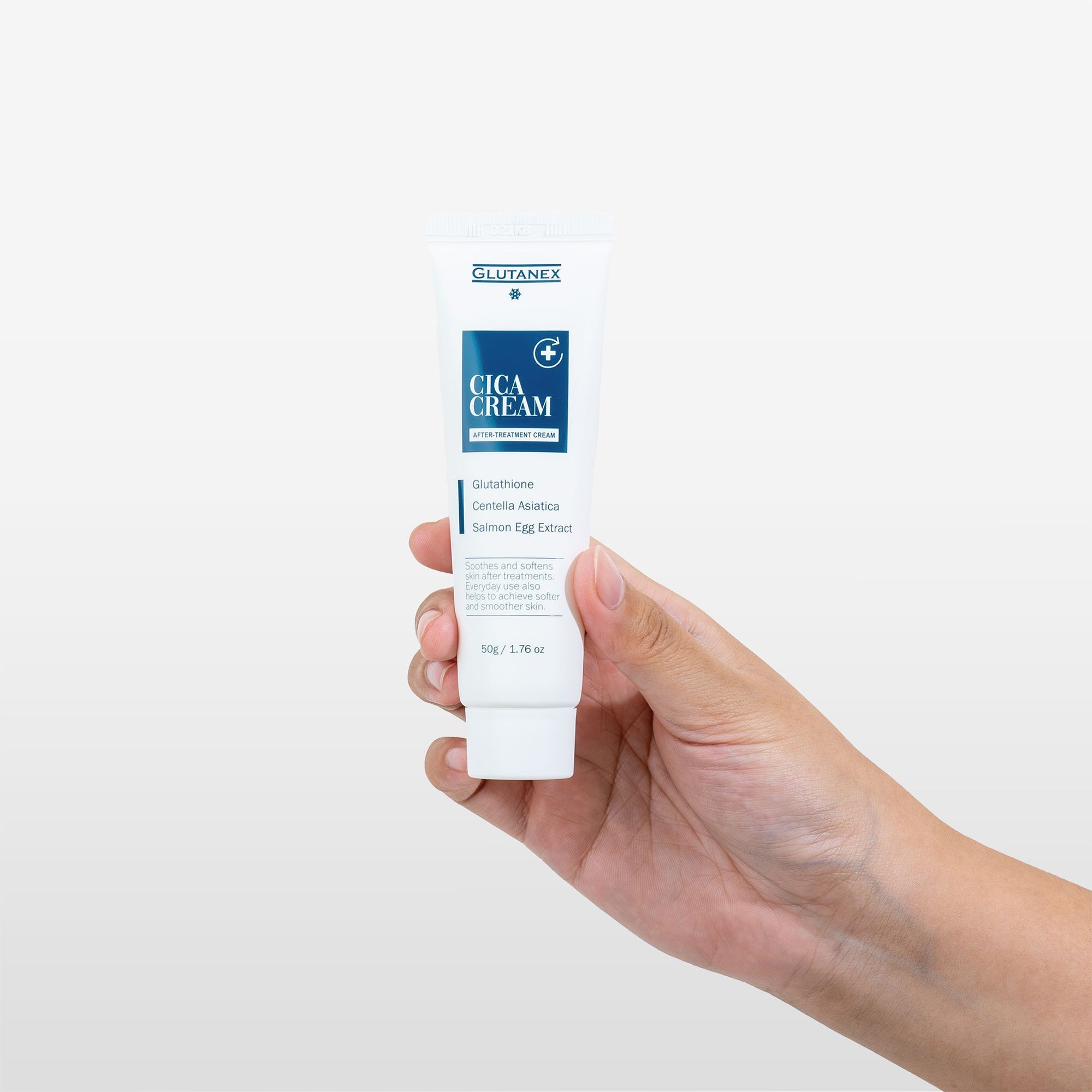 Glutanex Cica Cream – restoring and soothing facial cream with Centella Asiatica, glutathione, and PDRN for post-treatment skin recovery.
