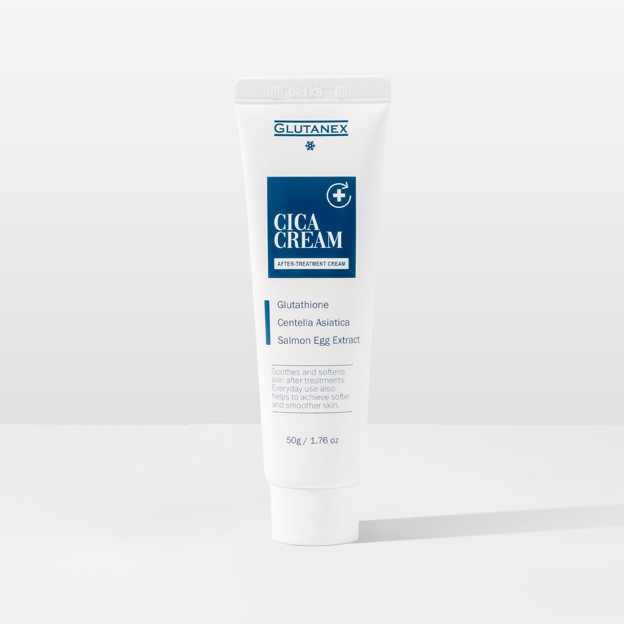 Glutanex Cica Cream – restoring and soothing facial cream with Centella Asiatica, glutathione, and PDRN for post-treatment skin recovery.