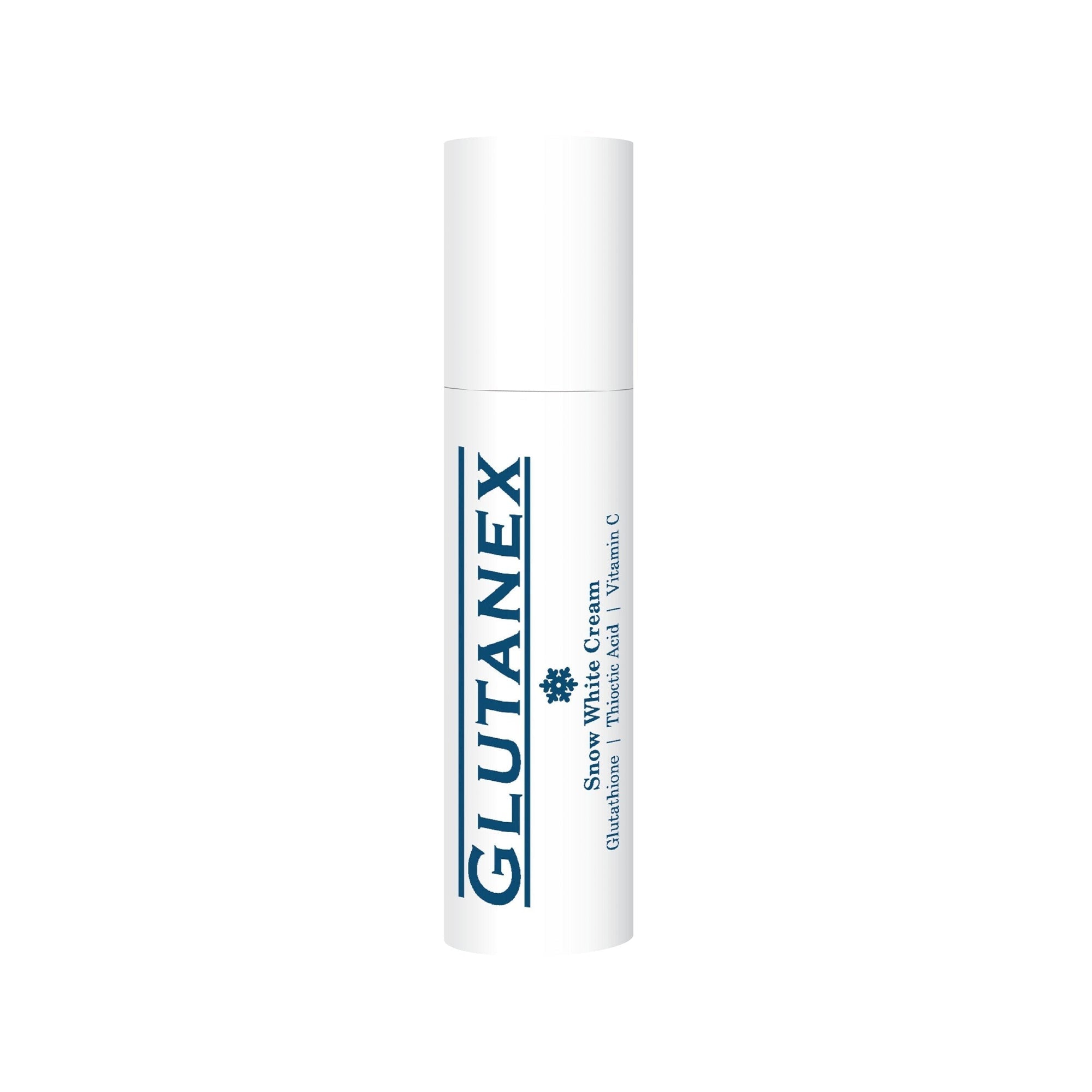 Glutanex Snow White Cream – tone-up and brightening facial cream with glutathione, thioctic acid, and vitamin C for radiant, even-toned skin.
