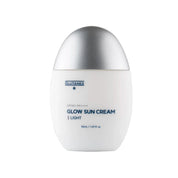 Glutanex Glow Sun Cream Light bottle – brightening and cooling Korean facial sunscreen SPF 50+ PA++++ with 50,000 ppm liposomal glutathione to brighten dark spots, provide a natural glow, and offer comprehensive UV protection.