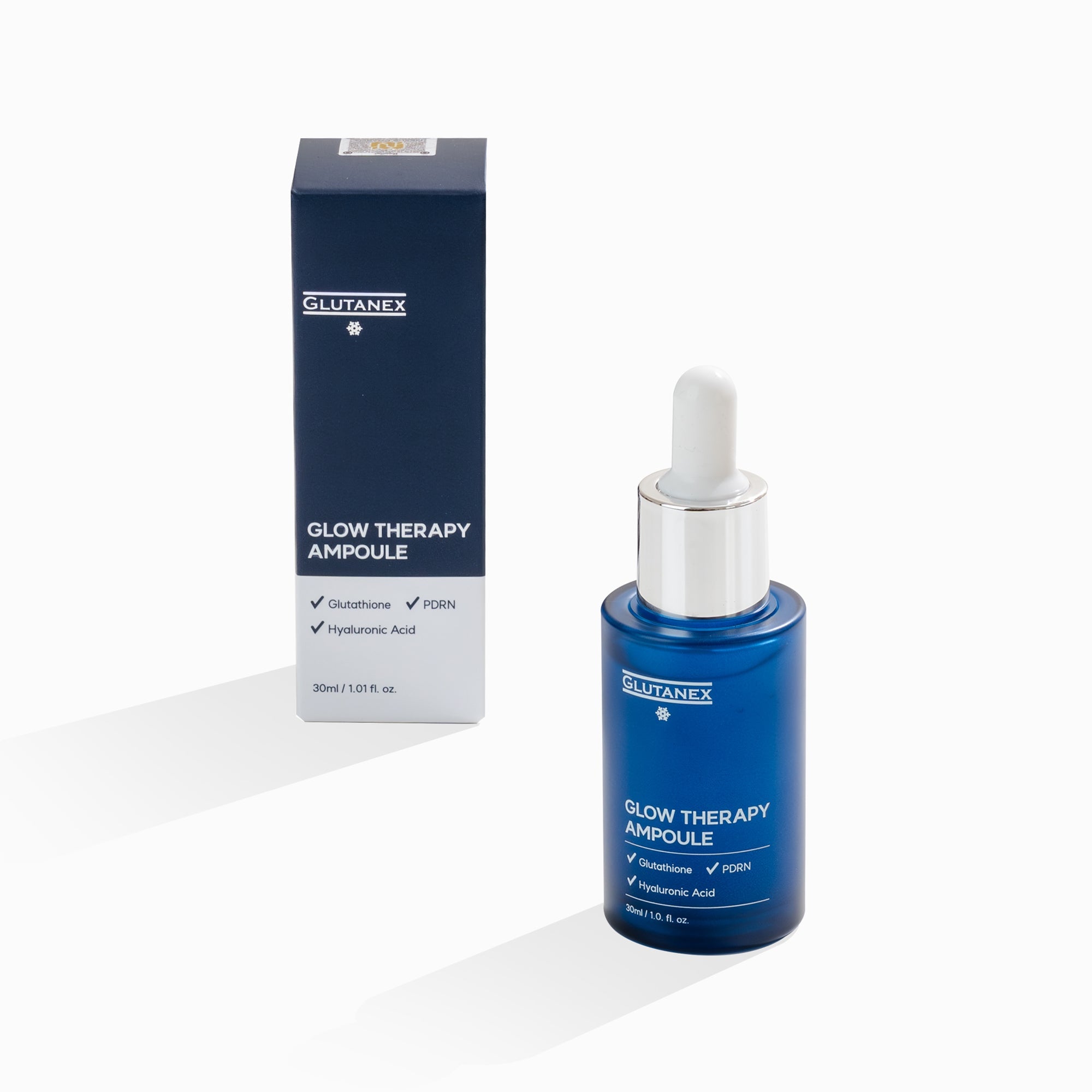 Glutanex Glow Therapy Ampoule – a powerful blend with PDRN, glutathione, and hyaluronic acid for anti-aging, brightening, and skin renewal.
