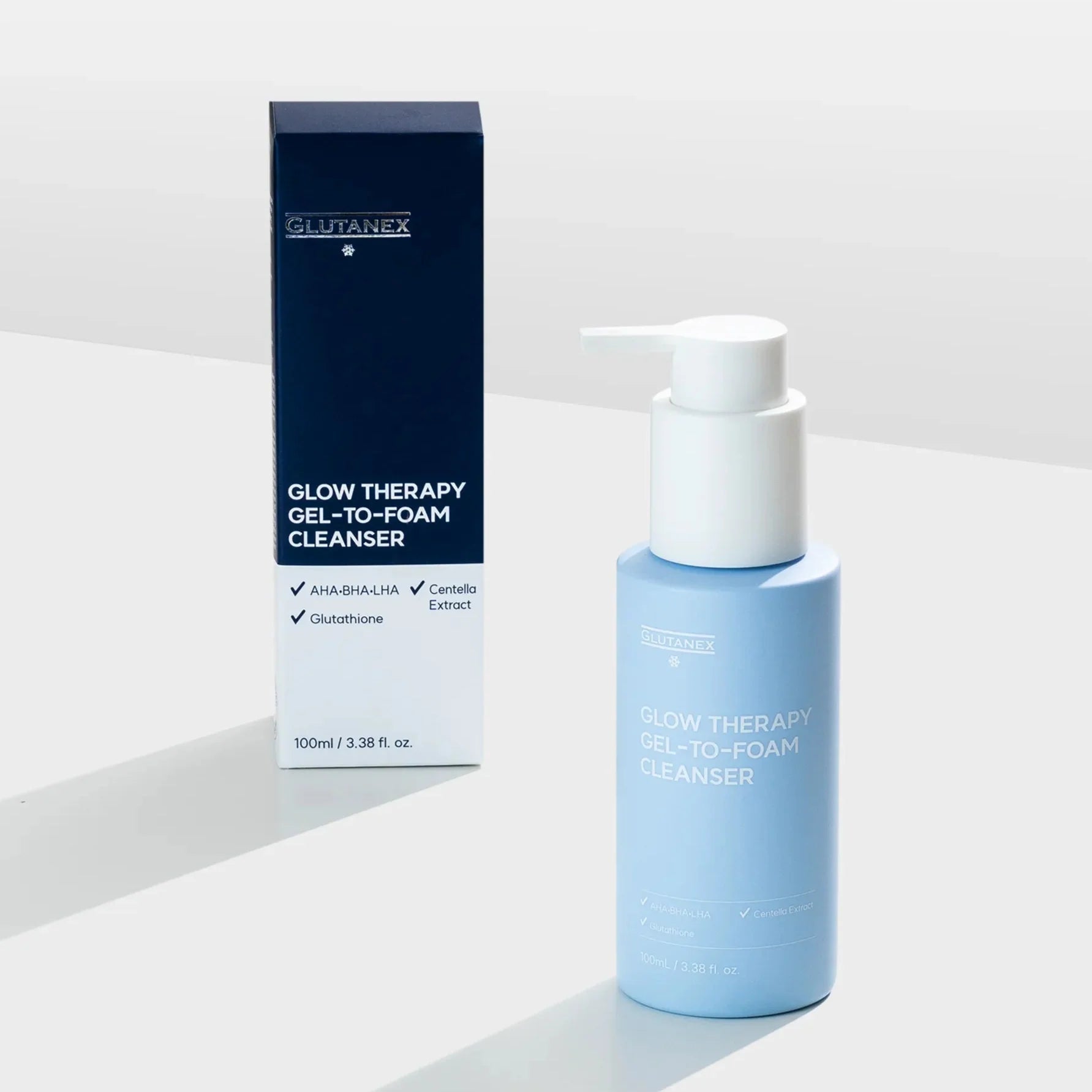 Glutanex Glow Therapy Cleanser bottle – brightening and hydrating Korean facial cleanser with powerful antioxidants, for purified, radiant, and refreshed skin.