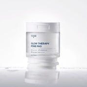 Glutanex Glow Therapy Pore Pad jar with pads and tweezers – brightening and moisturizing Korean toner pads with glutathione and triple hyaluronic acid for hydration. Formulated with AHA, BHA, and LHA to gently exfoliate dead skin and impurities, improving skin texture without irritation.