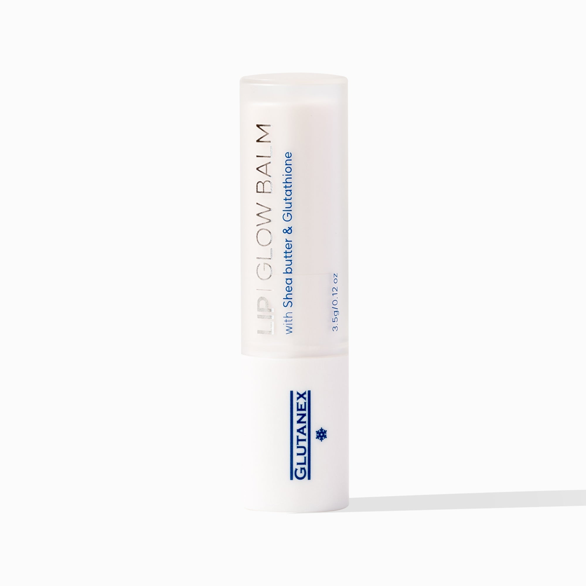 Glutanex Lip Glow Balm stick in Clear – a moisturizing and nourishing lip balm with shea butter and glutathione, for lasting hydration and a healthy glow.
