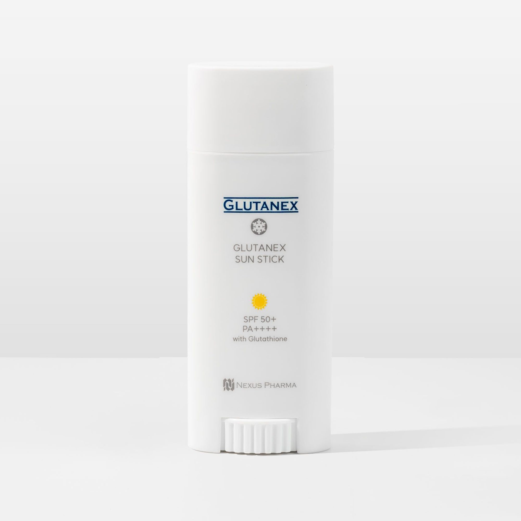 Glutanex Melanin Sun Blocking Stick – a sun protection stick with glutathione for face and body, blocking melanin, safeguarding skin tone, and providing UV defense.