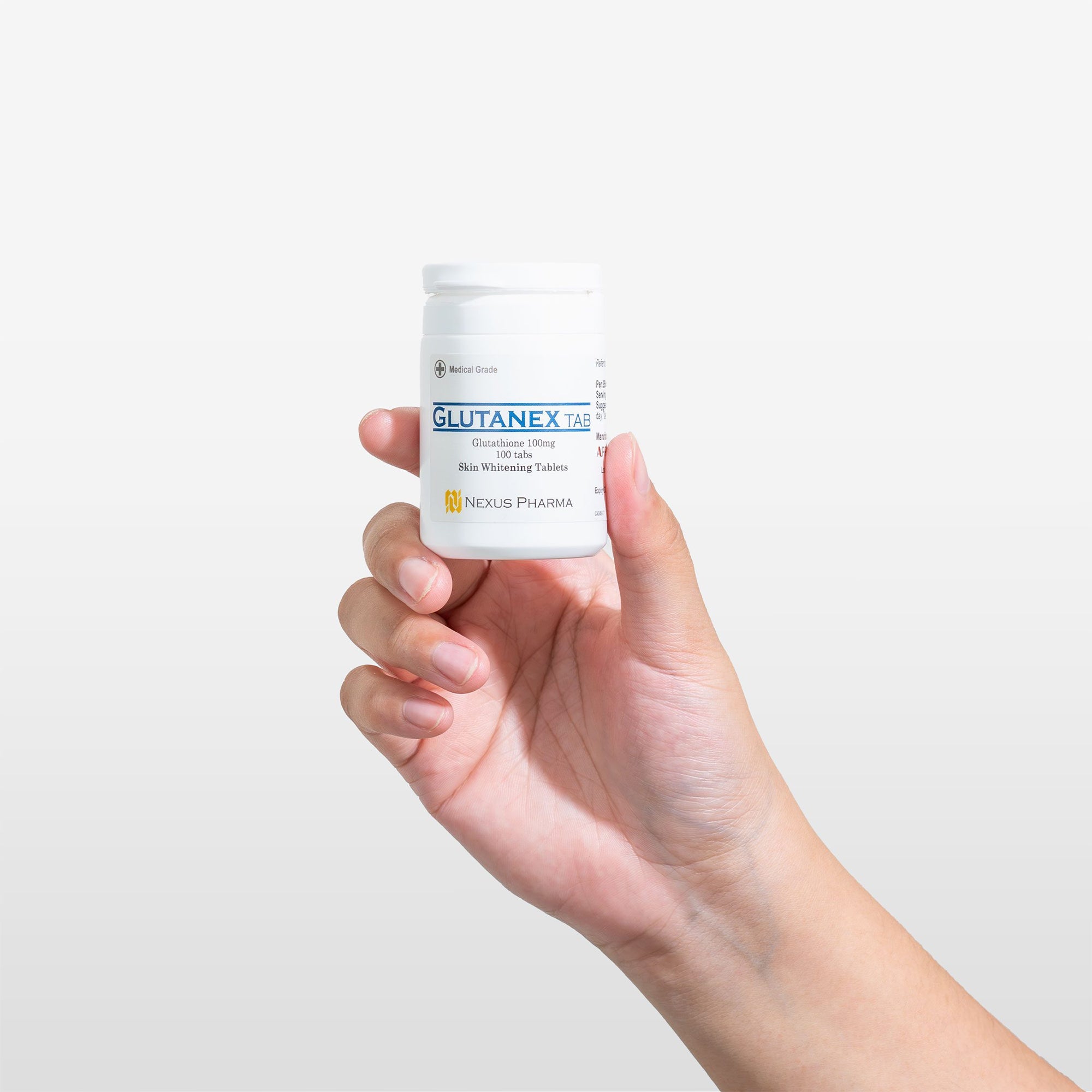 Glutanex Tab box – a medical-grade glutathione oral supplement for robust detoxification, liver function improvement, and exceptional skin whitening benefits. It supports immunity and provides relief against chemical therapy side effects.